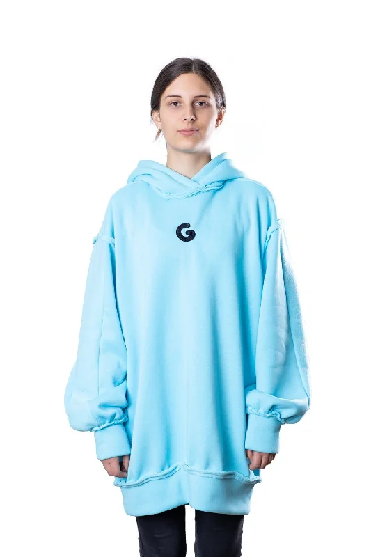 European And American Style TheG Fresh Oversize Hoody Woman // aqua