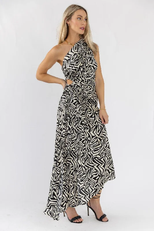 Celebrity Style Cassia Asymmetrical Pleated Dress - Final Sale