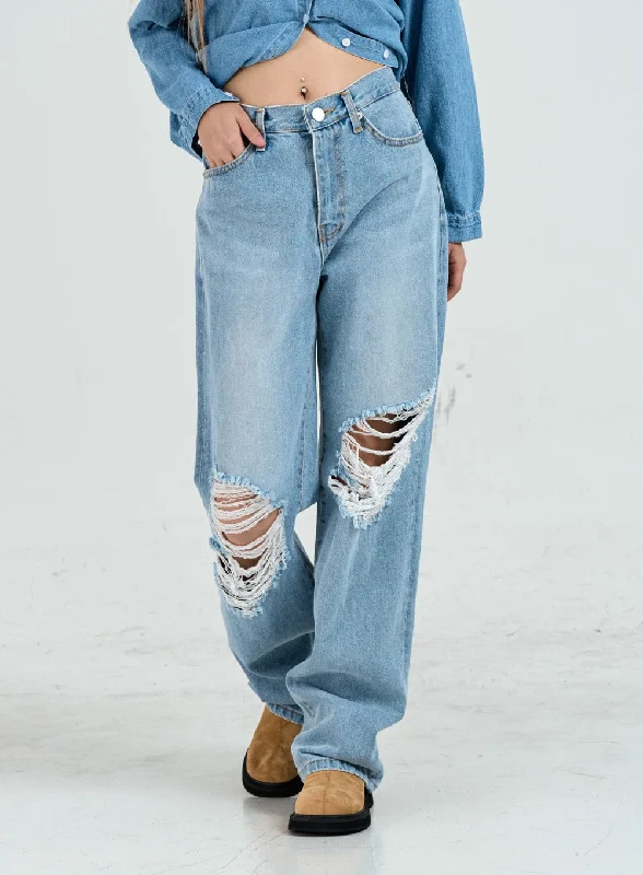 Timeless Comfort Ripped Maxi Denim Pants Unisex CO14