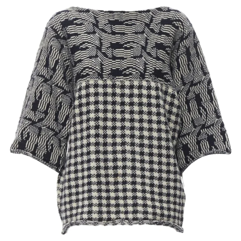 Noble Temperament Comme des Garcons tricot intarsia checker sweater