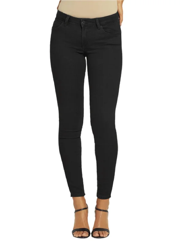 Street Graffiti Design High-Rise 1981 Skinny Leg Denim Jeans In Carrie Black Wash