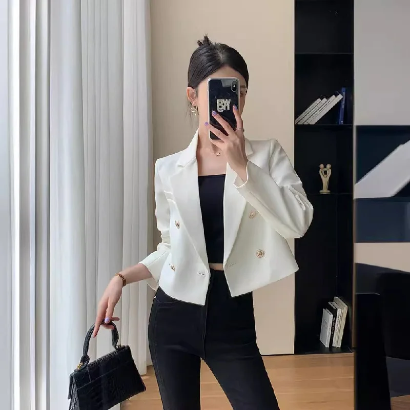 Free And Comfortable New Fashion Small Casual White Short Suit Coat For Women