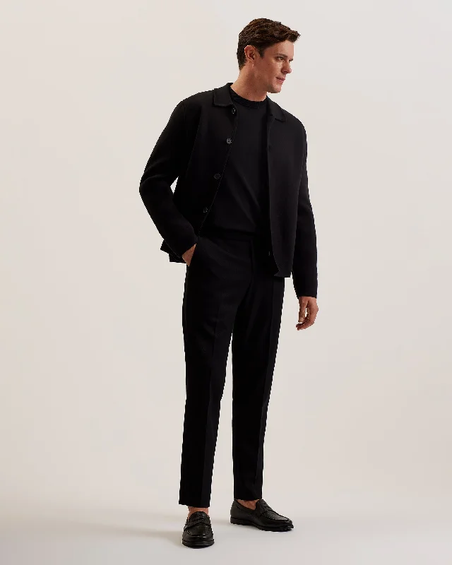 Lounge Wear Freder Ls Solid Jacquard Jacket Black