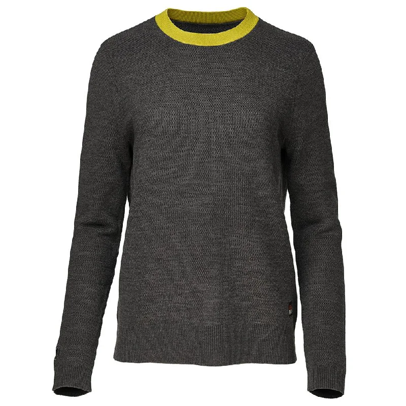Spring Fashion Womens Merino Honeycomb Sweater (Smoke/Lime)