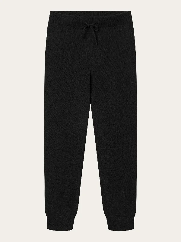 Printing decoration JADE hybrid knitted jog pants - Black Jet