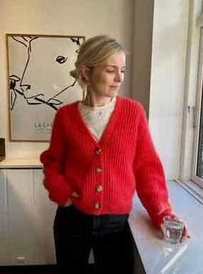 Elegant And Lazy Agnete Cardigan by Petiteknit, No 20 + Silk mohair kit