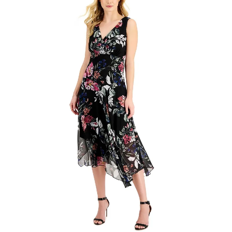 Lazy Style Connected Apparel Womens Plus Floral Long Cocktail And Party Dress