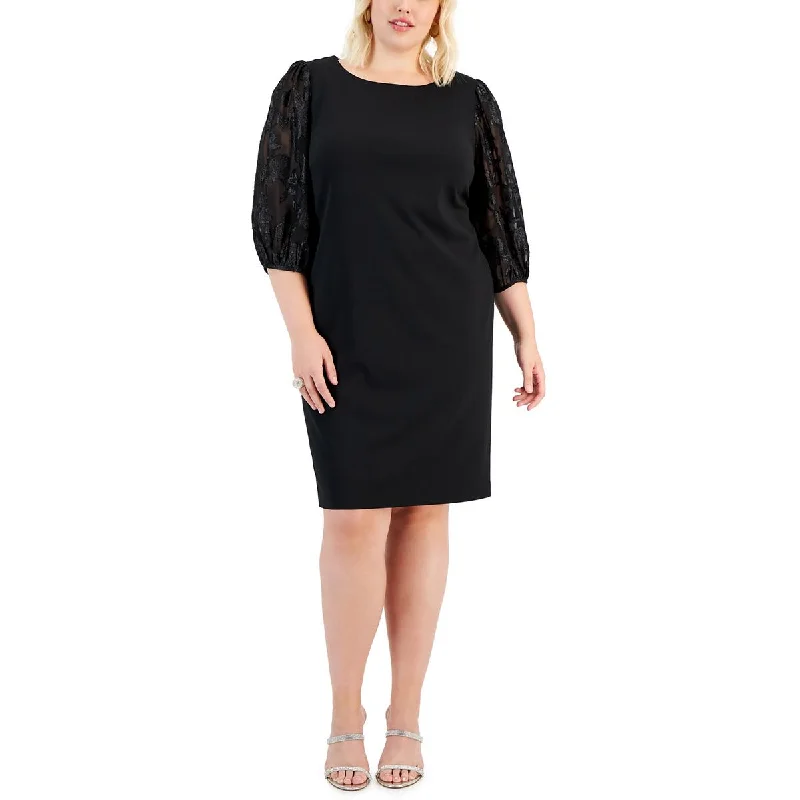 Luxury Temperament Connected Apparel Womens Plus Shimmer Knee-Length Cocktail And Party Dress Luxury Temperament Connected Apparel Womens Plus Shimmer Knee-Length Cocktail And Party Dress