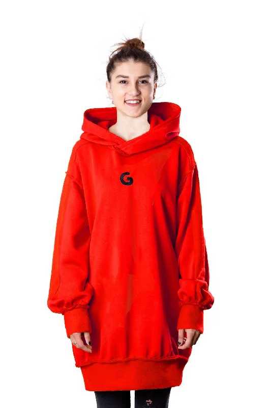 Free And Casual TheG Fresh Oversize Hoody Woman // red