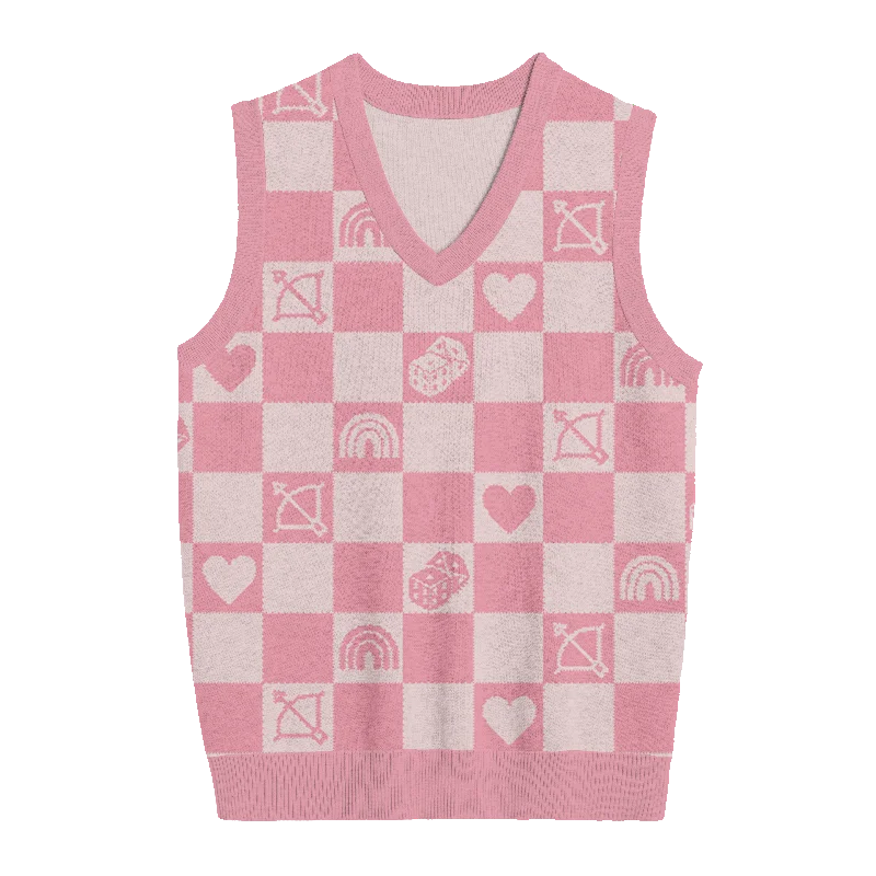 Fresh And Simple Lover Checkered Knit Vest