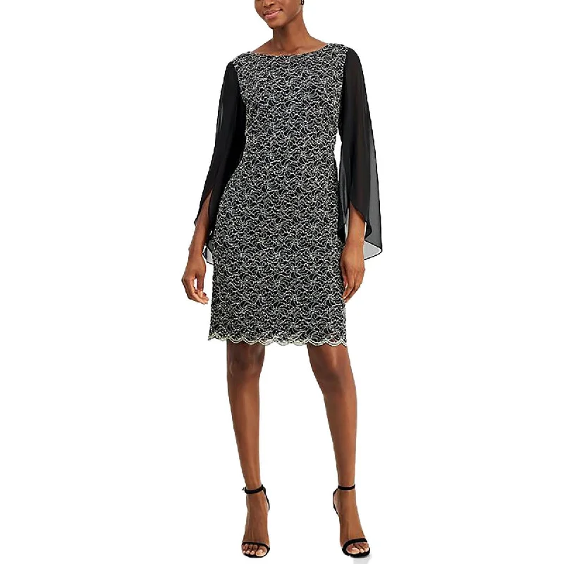 Denim Design Connected Apparel Womens Plus Metallic Sheath Cocktail And Party Dress