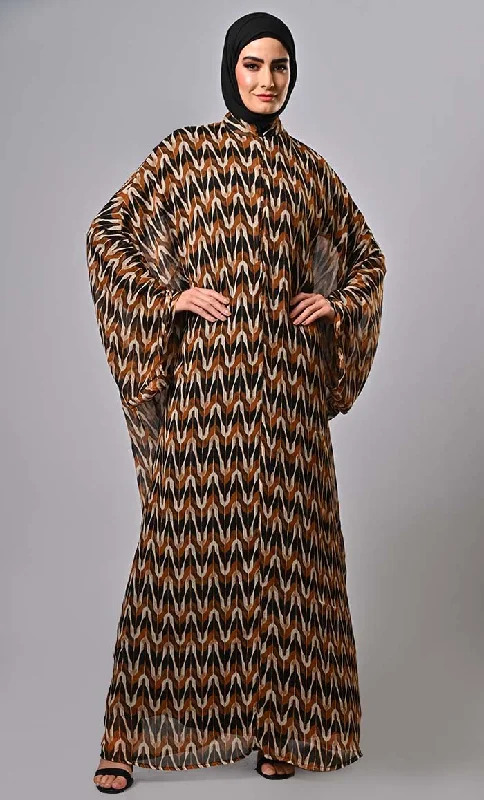 Exquisite Design Fashion Forward: Zipper Down Printed Abayas for Every Occasion