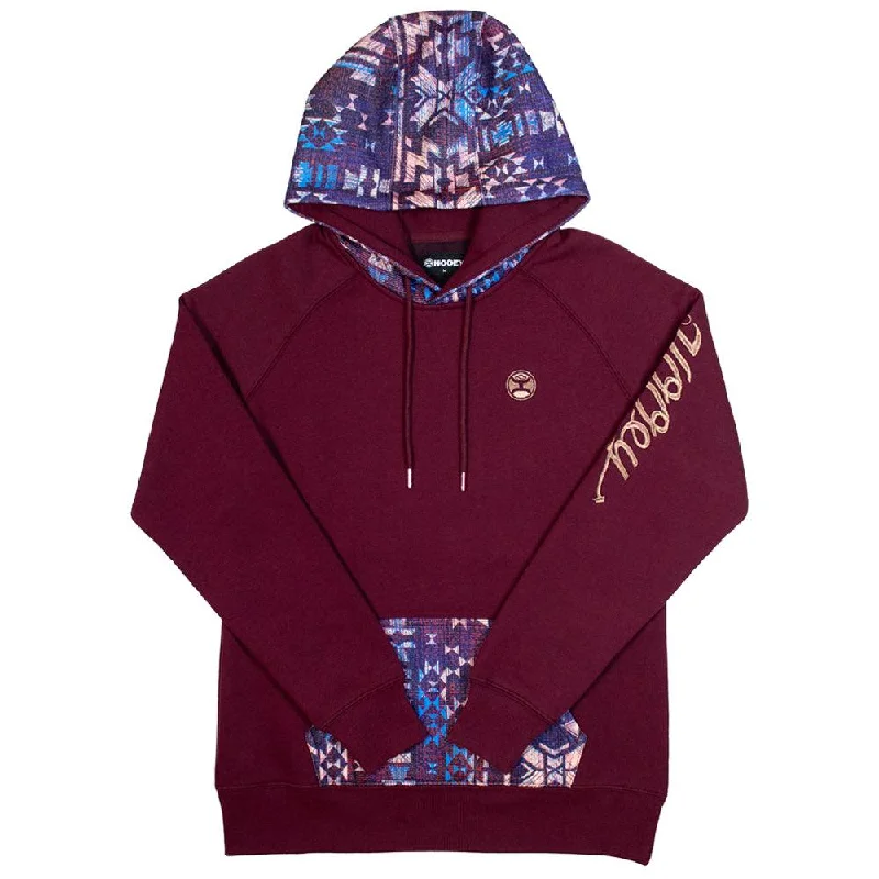 Fresh And Natural "Veracruz" Maroon w/Aztec Pattern Hoody