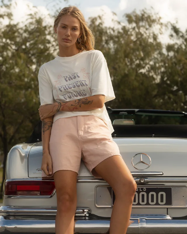 Retro Woolen Jacket Coco Short Shorts - Blush