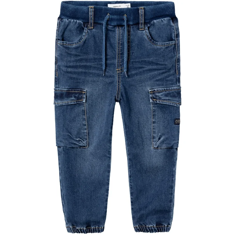 Personality Publicity Name It Dark Blue Denim Ben Baggy Cargo Jeans Noos