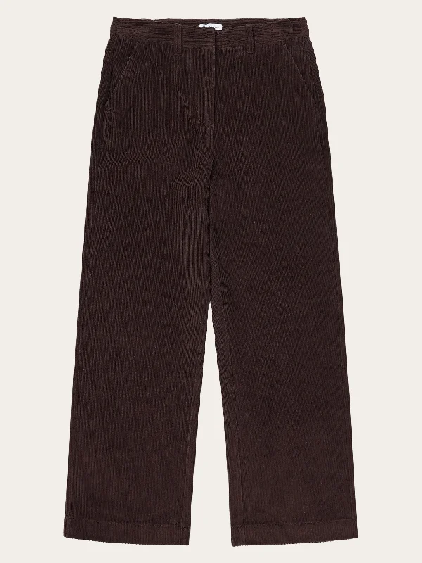 Breezy Style POSEY wide high-rise irregular corduroy pant - GOTS/Vegan - Chocolate Plum
