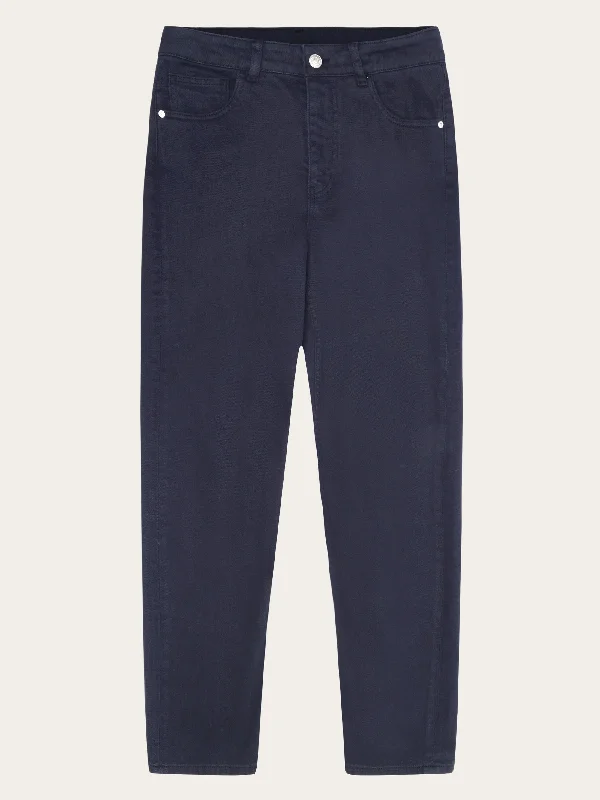 Versatile Wear IRIS mom mid-rise garment dyed twill 5-pocket pants - GOTS/Vegan - Night Sky