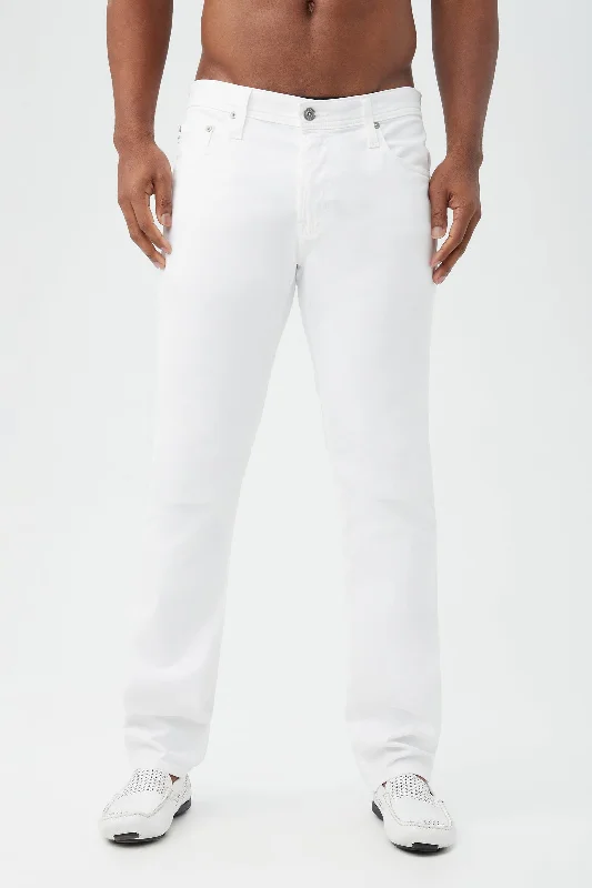 Elegant And Noble AG Men's Tellis White Sueded Slim Jean