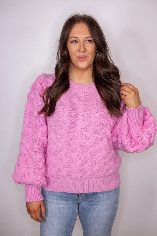 End Of The Year Everlasting Love Pink Textured Sweater