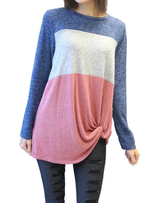 Street Show-off Style Lazy Day Pullover In Navy
