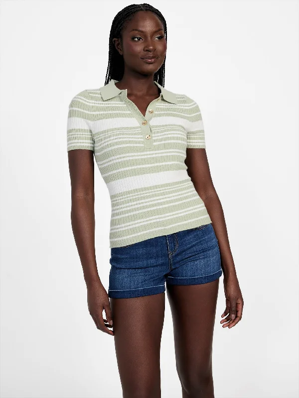 Printed Patterns Angel Polo Sweater Top