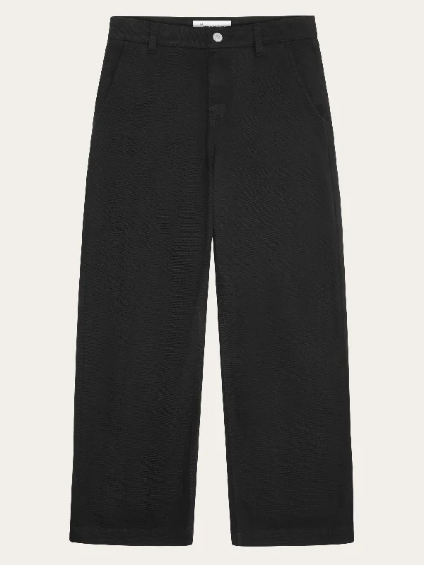 Street Style Suit POSEY wide mid-rise twill pant - GOTS/Vegan - Black Jet