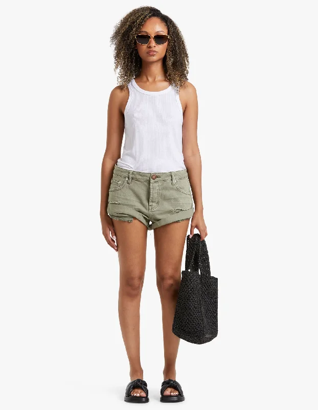 Goddess Outfit Bandit Low Waist Denim Short - Super Khaki