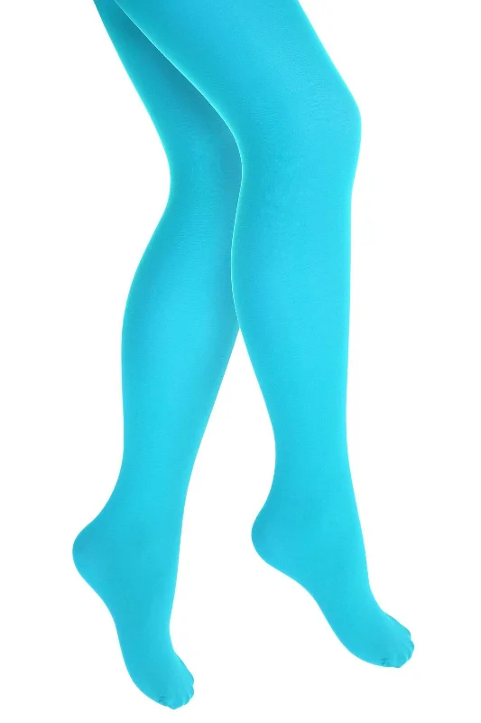 Cozy Outerwear PANTYHOSE Tights Stockings Hosiery Womens Ladies Plain Colours - Sky Blue - One Size Fits Most