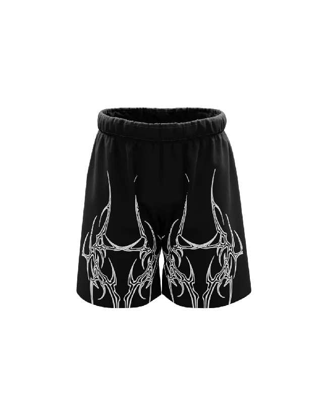 Sports Functional Style Mini-Mutation Unisex Black Shorts