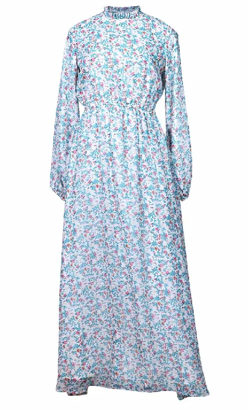 Printed pattern Women's Sky Blue Floral Printed Abaya