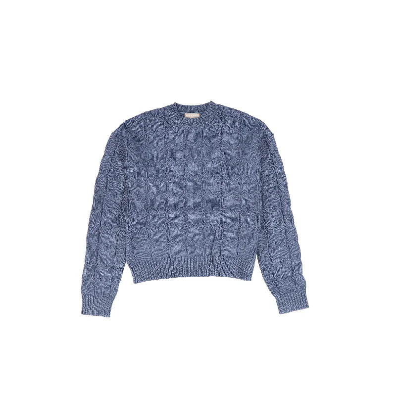 Printed pattern ONE CHILD BLUE CABLE KNIT SWEATER [FINAL SALE]