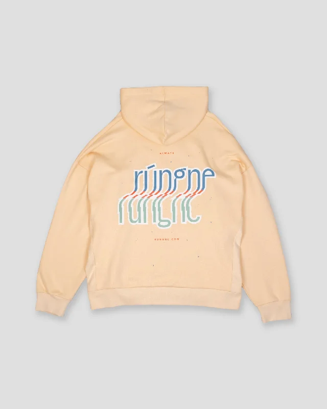 Mid-length Style Layback Hoodie Oversized Print