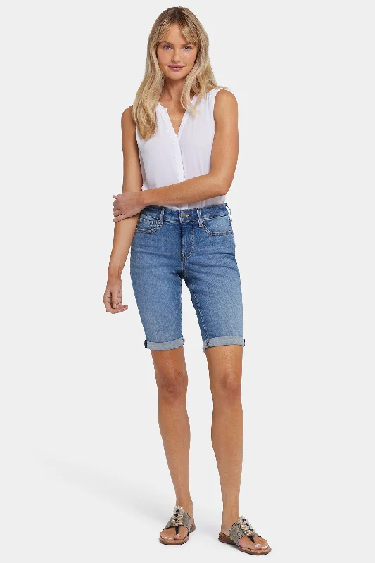 Soft And Comfortable Briella 11 Inch Denim Shorts - Barcelona Breeze