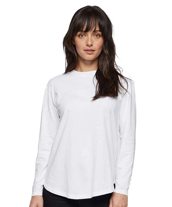 Leisure Sports 3508 - LAT Ladies Relaxed Long Sleeve T-Shirt | White