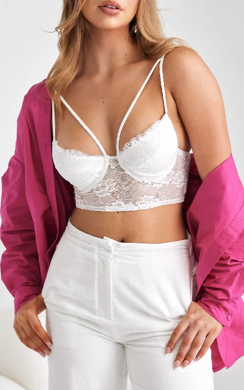High-quality Styles Bridie Lace Bralette Top - White