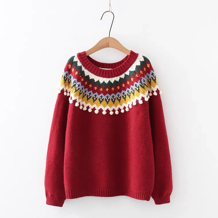 Elegant And Charming Fall/winter, new, Christmas sweater, loose, lazy wind, student sweater top  1411