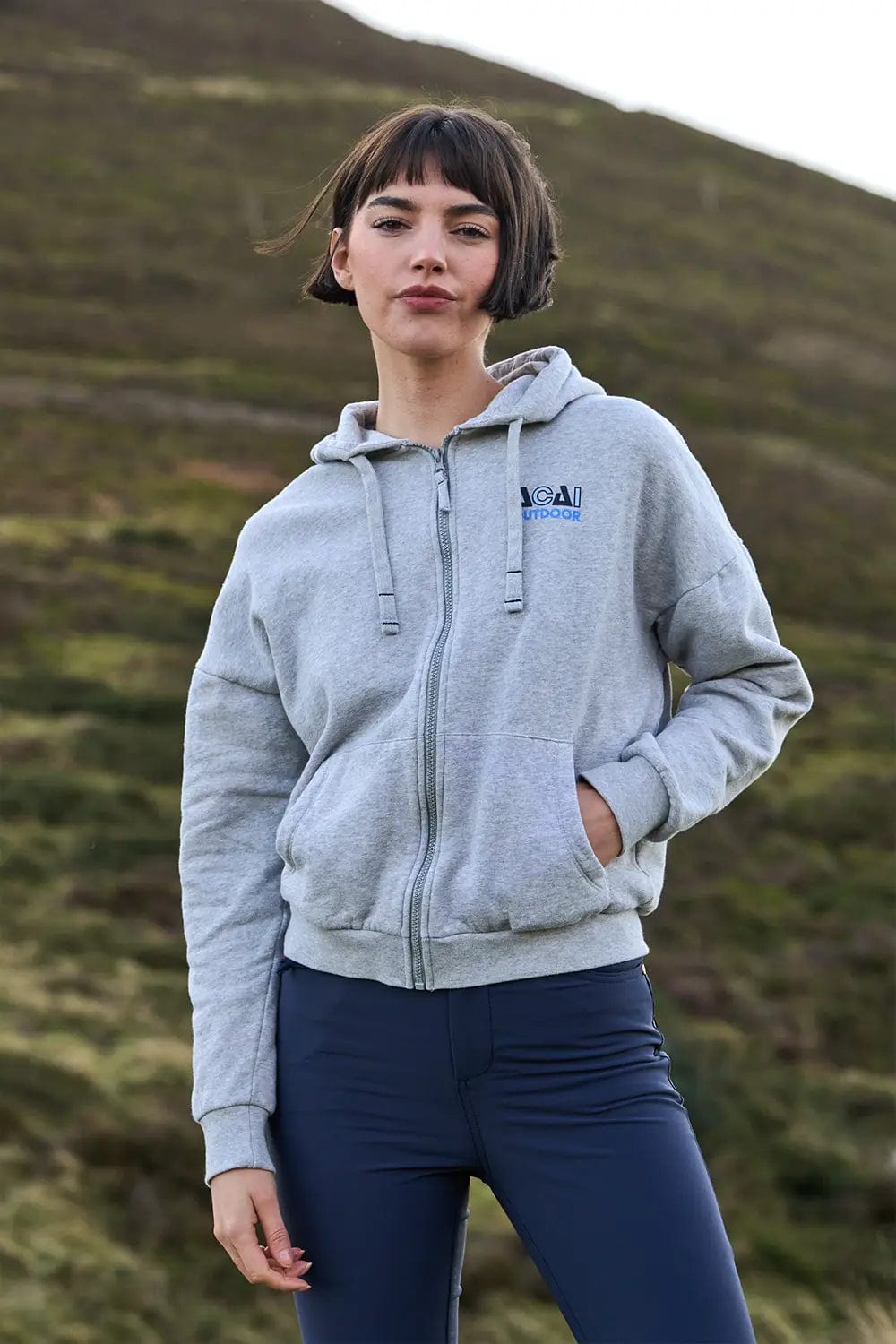Youthful Vitality Retreat Zip Up Hoodie - Grey Marl