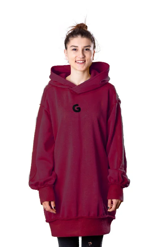 College Style TheG Fresh Oversize Hoody Woman // merlot