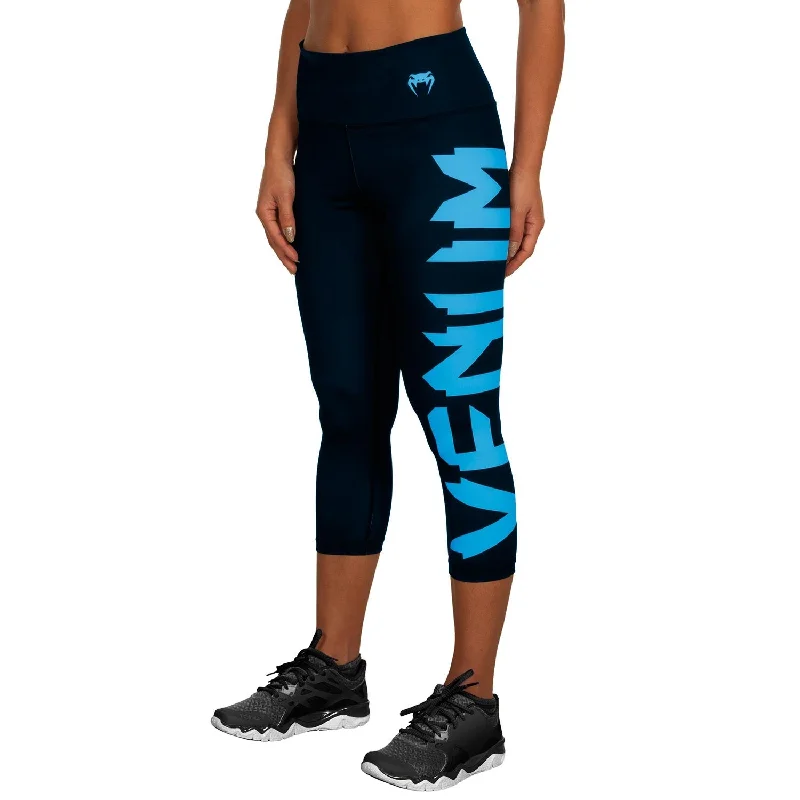 Sports Fitness Style Venum Giant Cropped Leggings - Black/Cyan