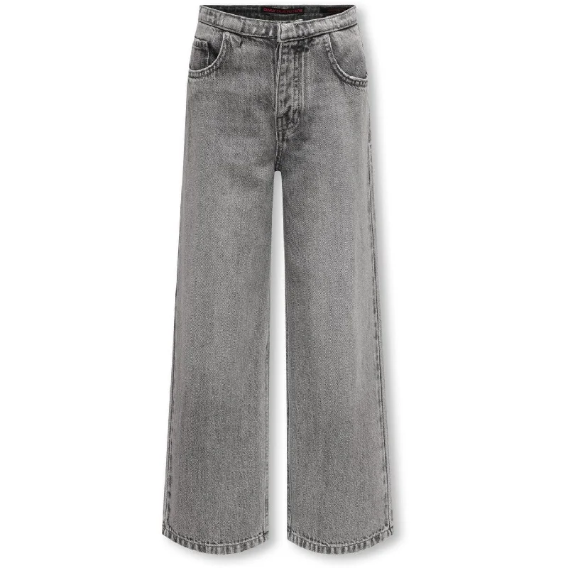 Personal Charm kids ONLY Light Grey Denim Spring Wide Denim Jeans Red Dia