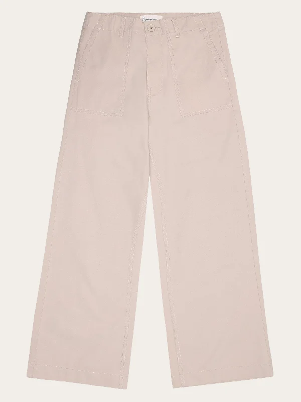 Lace Design POSEY mid-rise wide slub yarn cropped pants GOTS/Vegan - Light feather gray Lace Design POSEY mid-rise wide slub yarn cropped pants GOTS/Vegan - Light feather gray