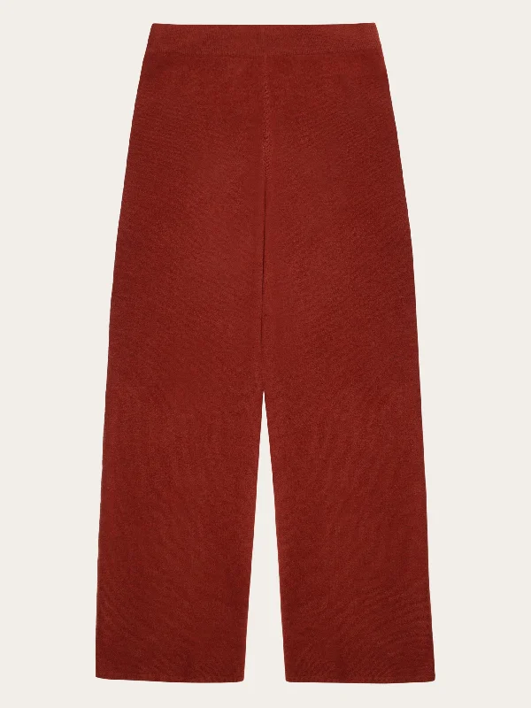 Sports Express POSEY wide mid-rise knitted pants - RWS - Fired Brick