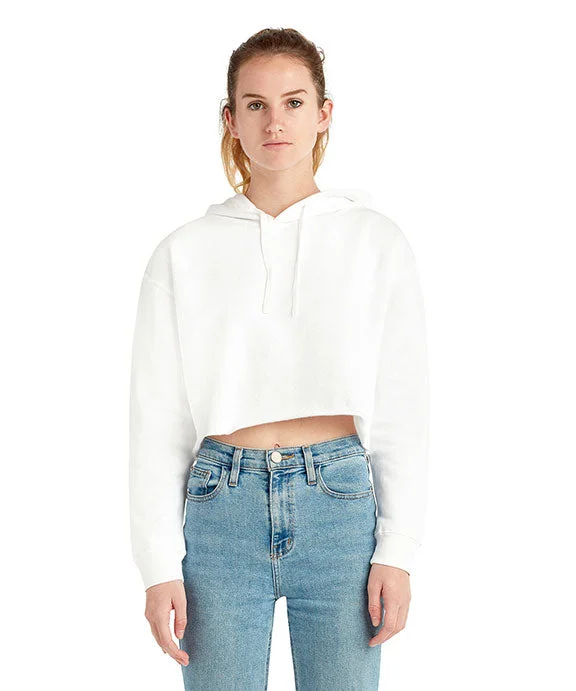 Retro Design LS12000 - Lane Seven Ladies Cropped Fleece Hoodie | White