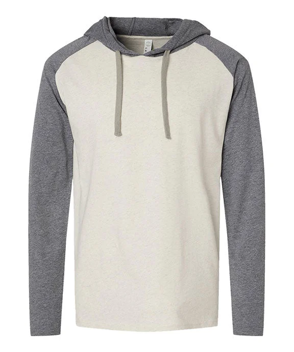 Fashion Innovation 6917 - LAT Mens Hooded Raglan Long Sleeve Fine Jersey T-Shirt | Nat Hthr/Grey Hthr/Titan Fashion Innovation 6917 - LAT Mens Hooded Raglan Long Sleeve Fine Jersey T-Shirt | Nat Hthr/Grey Hthr/Titan