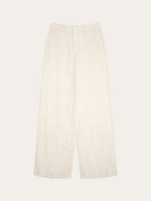 Relaxed Fit POSEY natural linen pants - Light feather gray