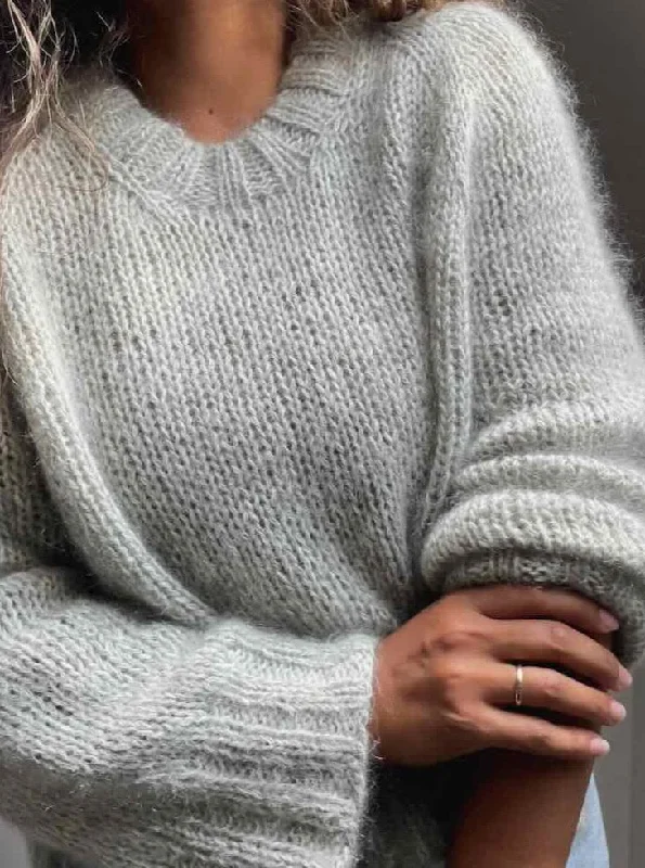 Comfortable Jackets Delta sweater by Creadia Studio, Knitting kit in No 20 + silk mohair