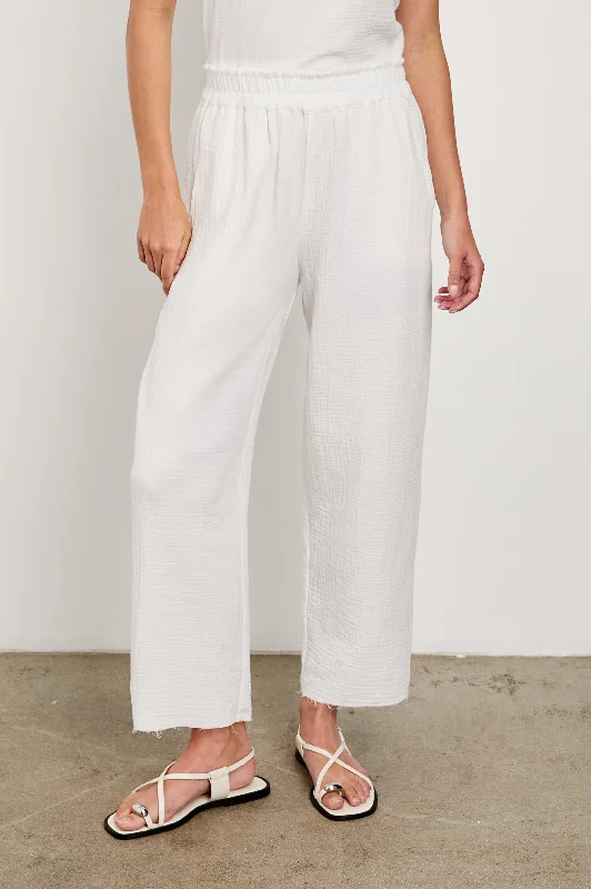 High Street Style LEON CROP PANT - WHITE
