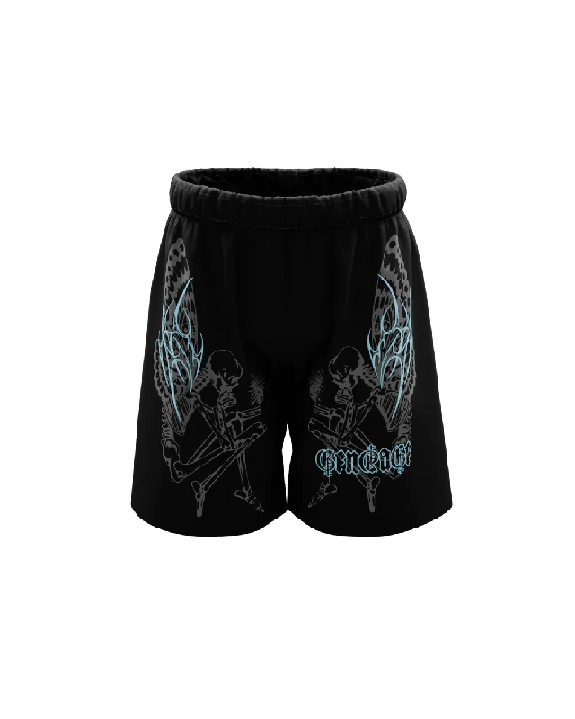 Warm and substantial Grimangel Unisex Black Shorts