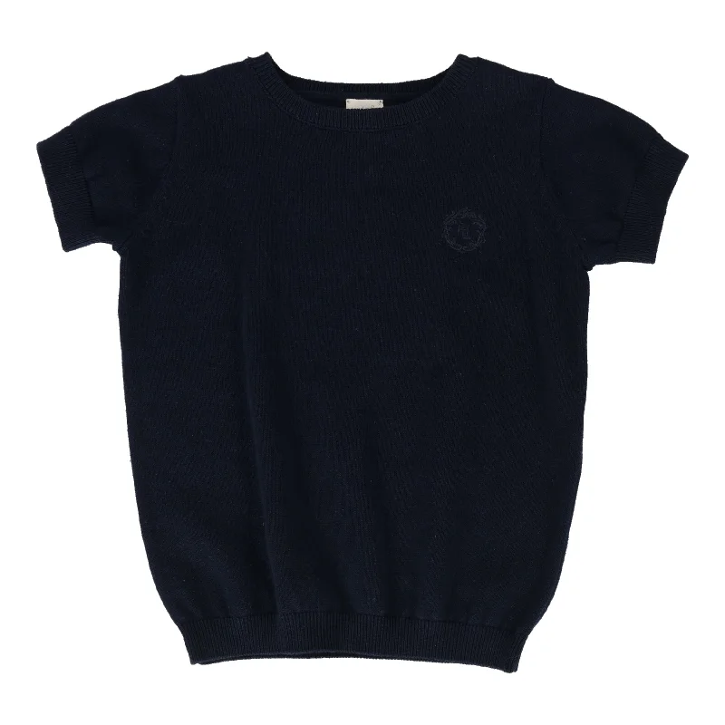 Cozy Layers ANALOGIE BY LIL LEGS NAVY BOYS CREWNECK SWEATER SHORT SLEEVE