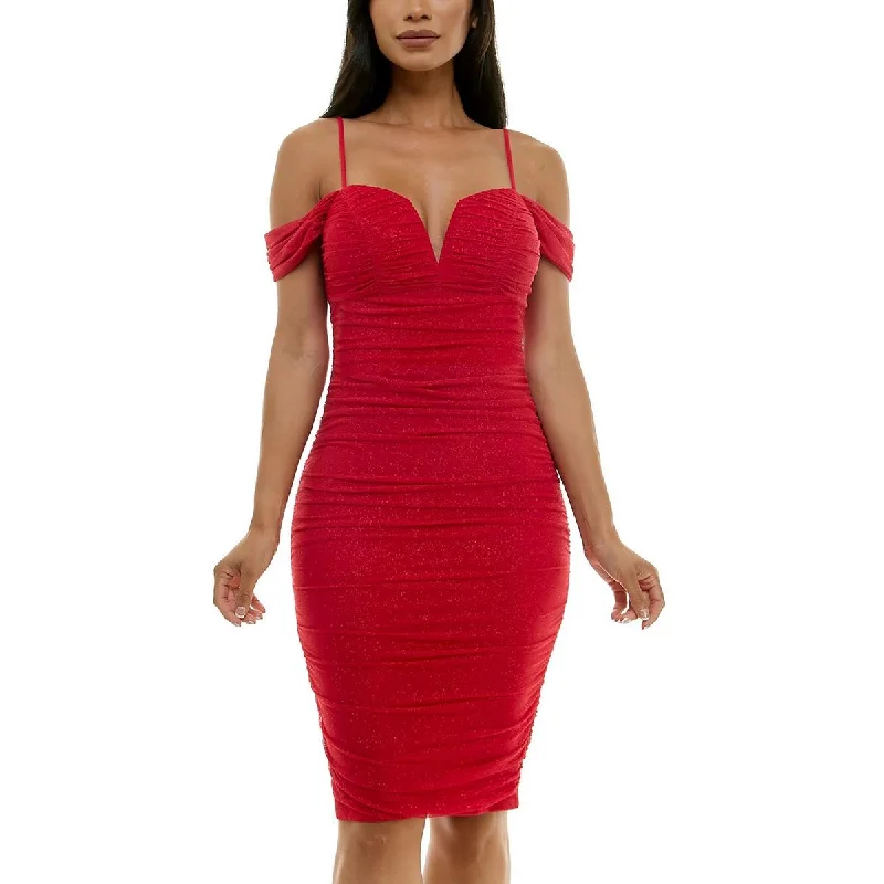 Effortless Elegance City Studio Womens Juniors Ruched  Cocktail And Party Dress